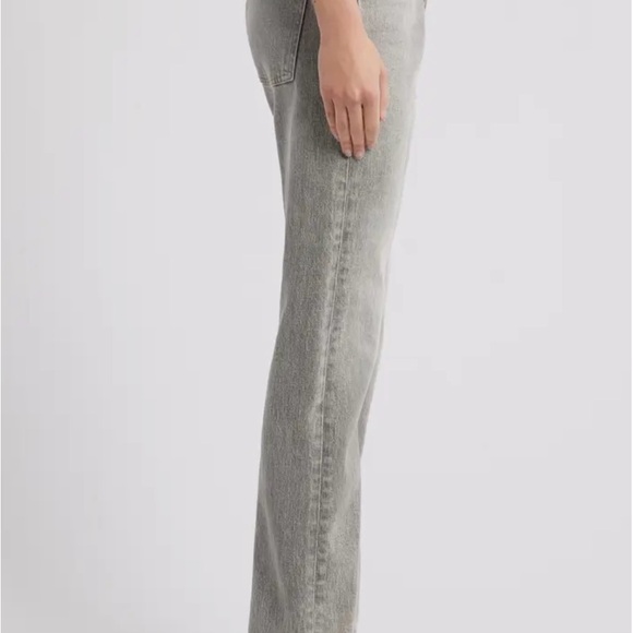 Women's Straight Leg Gray Jeans - Picture 3 of 8